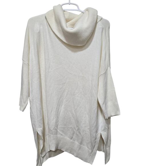 Chico’s Kayla Sweater Ivory Cowl Neck Tunic Size 2 L (12/14) - Picture 1 of 12